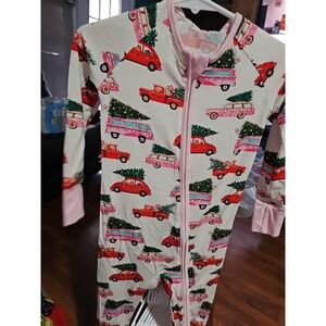 White Pink  Cars Trucks Tree Bamboo  Zippy Double Zipper 18 To 24  Months